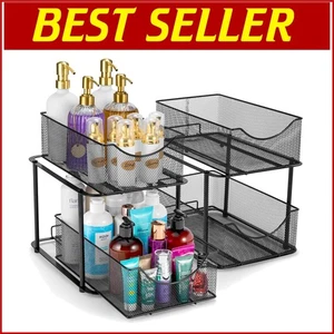 Organizador de 2 niveles que ahorra espacio con pies de goma - Ideal para baños y cocinas - Imagen 1 de 9