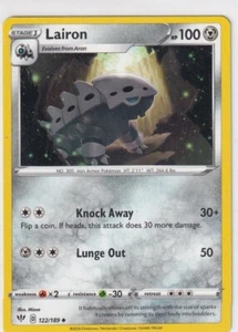 Pokemon Karte Flammende Finsternis Nr. 122/189 Lairon englisch - Picture 1 of 1