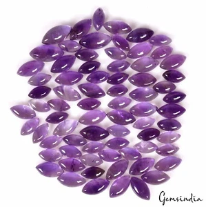 119.30 Cts/74 Pcs Natural Purple Amethyst Marquise Cab Loose Gem Lot For Jewelry - Picture 1 of 5