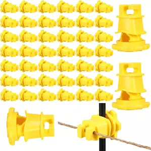 50 Pcs Electric Fence Wire Insulators Screw round Post Insulator Fence Wire Hold - Picture 1 of 7