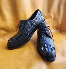 Black Genuine Hornback CROCO.DILE /GATOR Skin Leather Men Shoes,Size US 10 to 14