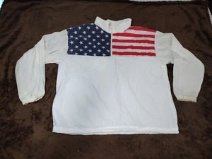 Vintage Surf Style Windbreaker Pullover American Flag Adult One Size USA 90s - Picture 1 of 12