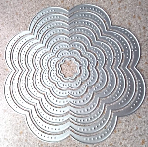 8 Nested Fluted Flower Shaped Meta Cutting Die up to 12.5cms Dia NEW - Picture 1 of 2