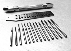 Juego de mini grifos y troqueles de 14 grifos y tornillos y tornillos de pasador 0,7-2 mm para fabricación de joyas - Imagen 1 de 12