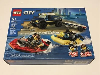 New LEGO City Police Boat Transport 60272 ~ 166 Pieces ~ Factory Sealed - Image 1 of 4