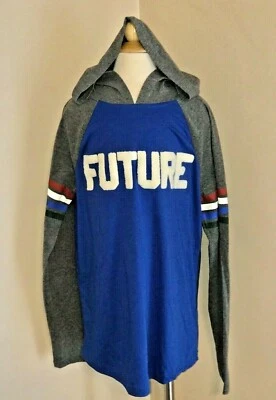Epic Threads Boys Youth M 12-14 Blue Gray Top Hoodie Stripes Long Sleeve - Image 1 of 4
