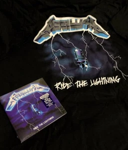 T-shirt maglietta METALLICA Ride The Lightning BUNDLE rimasterizzata CD Digipak XL SIGILLATA - Foto 1 di 5