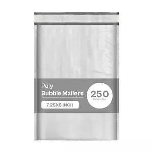 250 #CD 7.25" x 8" Poly Bubble Padded Envelopes Mailers Shipping Bags - Picture 1 of 7