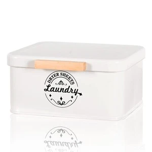 Dryer Sheet Holder With Hinged Lid For Laundry Room Organization. Metal Dryer Sh - Picture 1 of 7