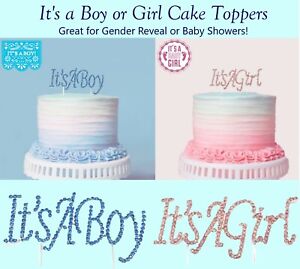IT'S A GIRL OR BOY BABY SHOWER RHINESTONE CAKE TOPPER  DECORATION GENDER REVEAL