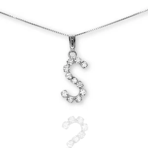 925 Silver Alphabet Initial 26 Letters Chain Necklace Gift Bag Love Ladies Girls - Picture 1 of 38