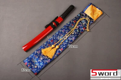 pequeña bolsa de seda azul de almacenamiento corto para cuchillo espada samurai japonés tanto Foto 1 de 4