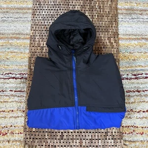 L.L. Bean VTG Vintage Puffer Jacket Hoodie Hoody Black Blue Full Zip Men’s Large - Picture 1 of 4