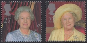 Queen Elizabeth 11 & the Queen Mother illustrated on fine used stamps from 2000 - Picture 1 of 1