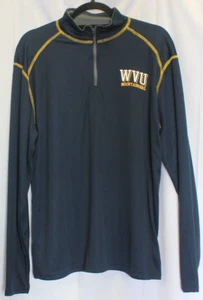 WVU Mountaineers Logo 1/4 Quarter Zip Langarmshirt Größe Unisex Large Navy - Bild 1 von 5