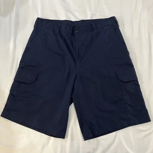 Men’s Cintas 6 Pocket Cargo Shorts Navy Size 34 X 11” Inseam - Picture 1 of 8