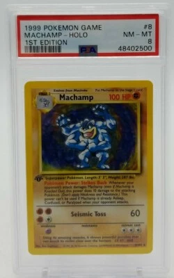 1999 Pokemon Game MACHAMP Holo PSA 8 NM-MT #8 1st Edition TCG WOTC (#48402500) - Image 1 of 4
