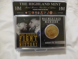 Floyd Mayweather vs Conor McGregor limitierte Highland Mint Münze (mit Ständer) - Bild 1 von 4