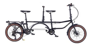 Ecosmo 20" Wheel New 4-Way Folding Steel Tandem Bicycle Bike 7 Speeds - 20TF02BL - Picture 1 of 7