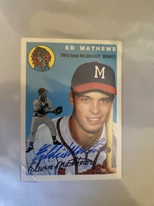 Eddie Matthews autographed baseball card - Picture 1 of 1