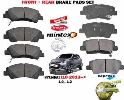 PARA HYUNDAI i10 1.0 1.2 2013- KIT JUEGO PASTILLAS FRENO DELANTERO + TRASERO NUEVO Foto 1 de 2