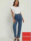 Na-Kd Jeans Straight High Waist Blue Women Jeans Size Uk 10 New Free P&P!