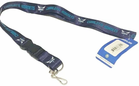 Charlotte Hornets Purple Design Premium Lanyard 2-Sided Breakaway Clip Keychain Cover