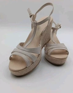 Nuevas sandalias de cuña Anne Klein para mujer Waves beige rafia 9,5 medianas (M) - Imagen 1 de 8