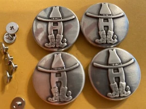 Lote de 4 conchos de rodeo de Houston con tornillos de 1"" de ancho - Imagen 1 de 1