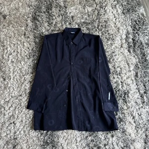 Men’s Size Large L Vintage Rare South Pole Long Sleeve Button Up Dark Blue AOP - Picture 1 of 6