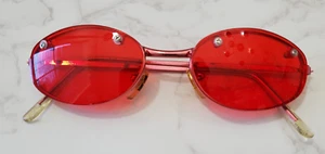Identity Children's Sun Glasses Red Metal Frames Red Oval Lenses Plastic - Picture 1 of 9