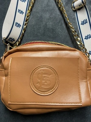 St. Louis Cardinals Purse Belt Bag Tan Gold Metal + White STL Adjustable Straps - Image 1 of 4