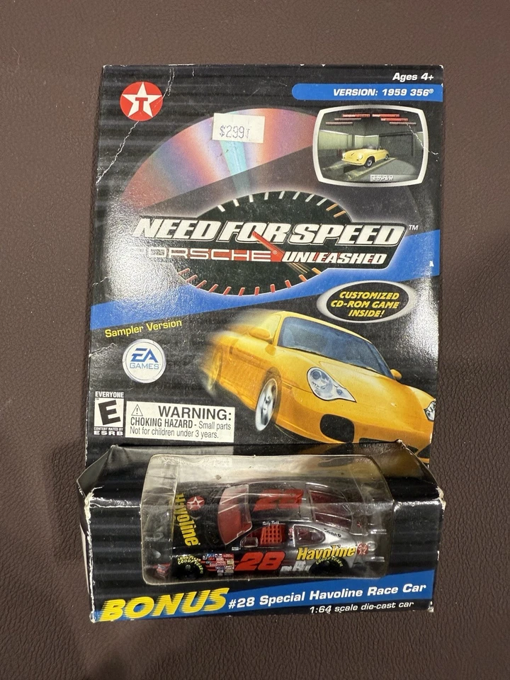 Need For Speed Porsche Unleashed 356 Sampler w/ 1:64 DieCast #28 Havoline NASCAR - Image 1 of 2