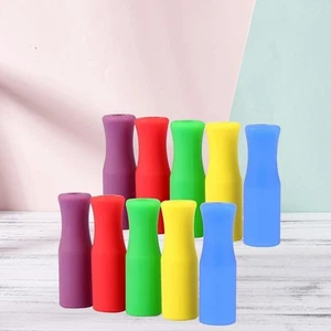 Cubierta de pajitas de silicona de 25 piezas puntas de pajitas multicolores - Imagen 1 de 12