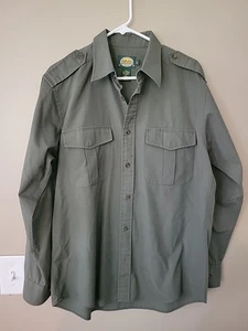 Cabela’s Outdoor Gear Button Up Shirt Men’s Large Green Long Sleeve Pockets - Picture 1 of 8