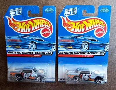 1998 Hot Wheels '57 CHEVY Gray 730 ARTISTIC LICENSE SERIES 2/4 1:64 Sawblade LOT - Image 1 of 4