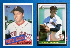 1985 Topps and 1985 Donruss Roger Clemens Rookie Cards Boston Red Sox - Picture 1 of 2