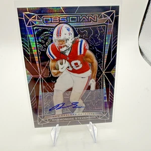 2024  Obsidian Auto Rhamondre Stevenson Black Obsidian  #133 NE Patriots - Picture 1 of 2