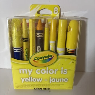 Crayola My Favorite Color Is Yellow 8pc Set 2015 Coloring Crayons Markers NEW - Image 1 of 4