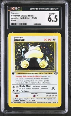 CGC 6.5 ITALIAN Snorlax Jungle 1st Edition 11/64 Holo Pokemon Card - Image 1 of 2