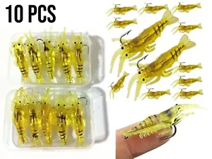 Sidewinder Sand Anguilla Esca Basso Merluzzo Pollock Jelly Lures 10 PZ Gamberetti Pesce Merluzzo - Foto 1 di 21
