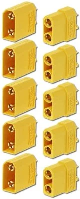 5 pares de enchufes/hembros XT90 para baterías RC Lipo | Recubierto de oro, a... - Imagen 1 de 4