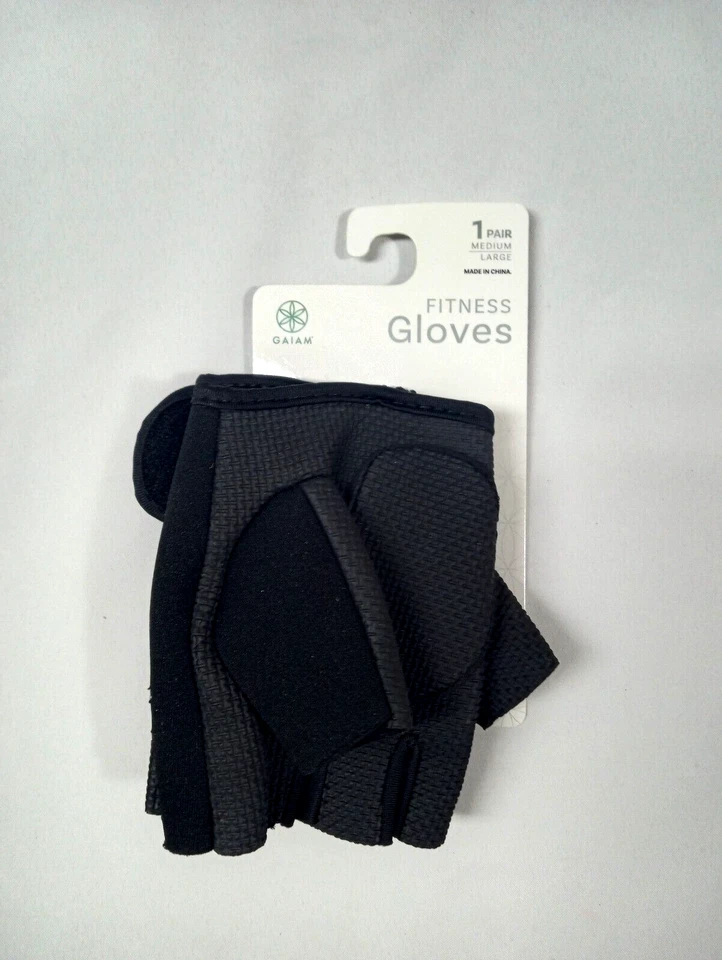 Gaiam Fitness Gloves Women's Black Adjustable Closure - SM / MED