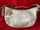 Vintage Coach Ao5q-1850 White Signature Hobo Leather Canvas Shoulder Bag