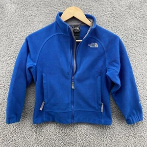 The NORTH FACE Fleece Boys Youth Blue Full Zip Windwall Jacket Size Small READ - Picture 1 of 11