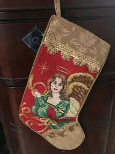 C&F HANDGEMACHTER NADELSPITZE ENGEL WEIHNACHTSSTRUMPF (NEU) - Bild 1 von 2