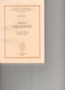 SULLA NEGAZIONE - Un saggio di filosofia della psicoanalisi - ASTROLABIO - Foto 1 di 1