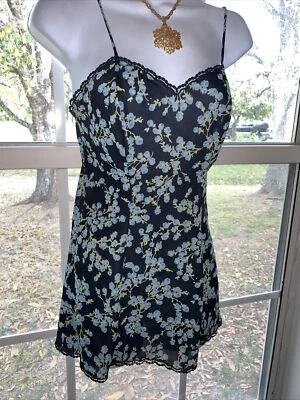 Vestido SAKS FIVE AVENUE AÑOS 80’S ITALIA NYLON CHEMISE SLIP PEQUEÑO 32 34 Babydoll Encaje Foto 1 de 4