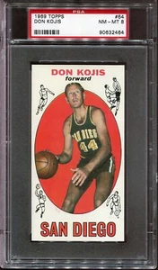 1969 Topps Basketball # 64 Don Kojis (NM-MT) PSA 8 - Picture 1 of 2