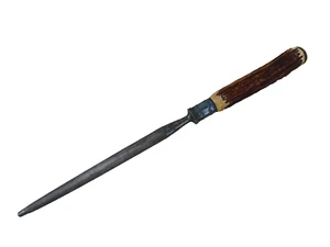 Vintage Knife Sharpening Honing Steel Sterling Silver Collar Deer Antler Handle - Picture 1 of 7